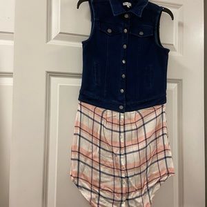 Splendid Blue Jean & Plaid Dress